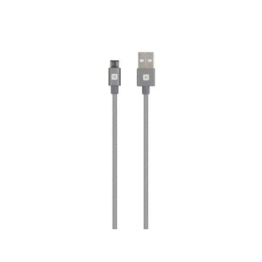 Кабел Skross USB-A - microUSB Метална оплетка 1.20 м Сив