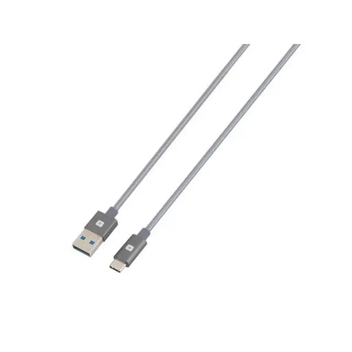 Кабел Skross USB-A - USB-C Метална оплетка 1.20 м Сив