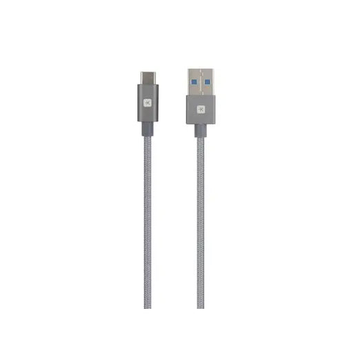 Кабел Skross USB-A - USB-C Метална оплетка 1.20 м Сив