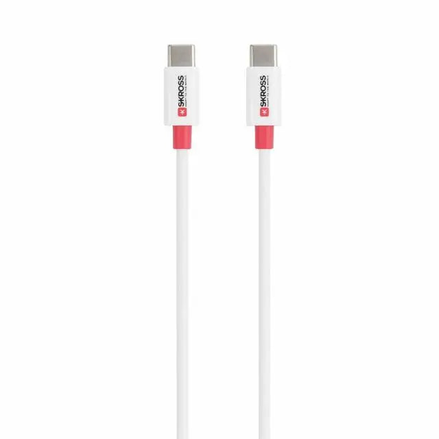 Кабел Skross USB-C - USB-C 2.0 мъжко 0.15 м Бял