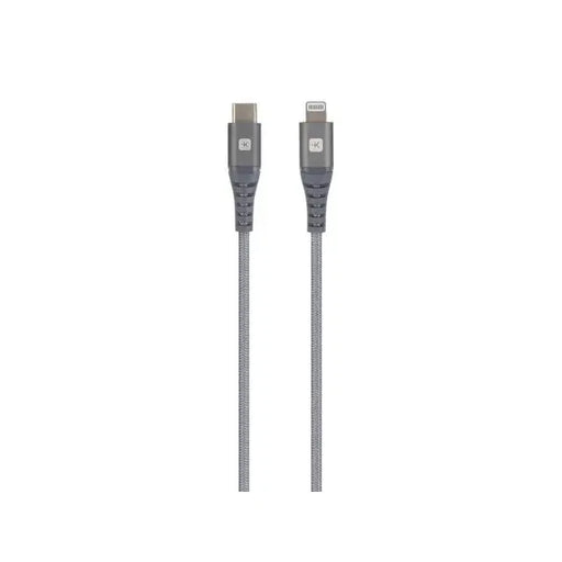 Кабел Skross USB-C - Lightning Метална оплетка 1.20 м Сив