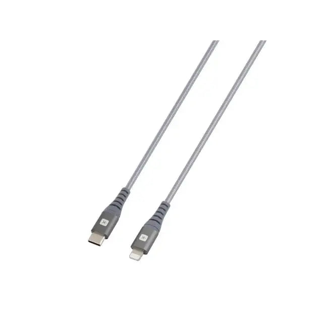 Кабел Skross USB-C - Lightning Метална оплетка 1.20 м Сив