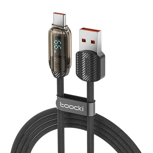 Кабел Toocki USB-A към USB-C 1m 66W 6A черен