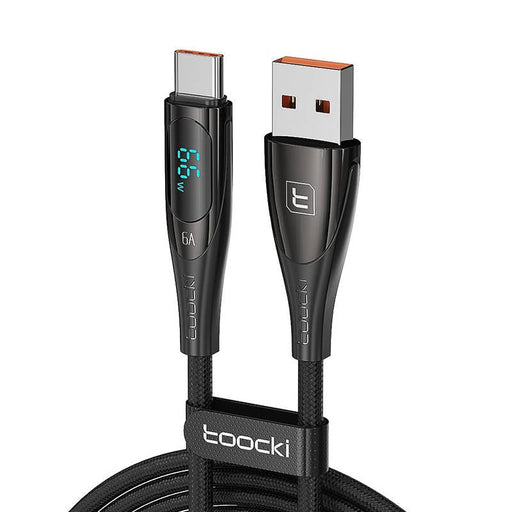 Кабел Toocki USB-A към USB-C 1m 66W черен