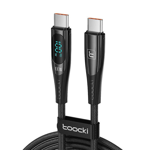 Кабел Toocki USB-C към USB-C 1m PD 100W черен