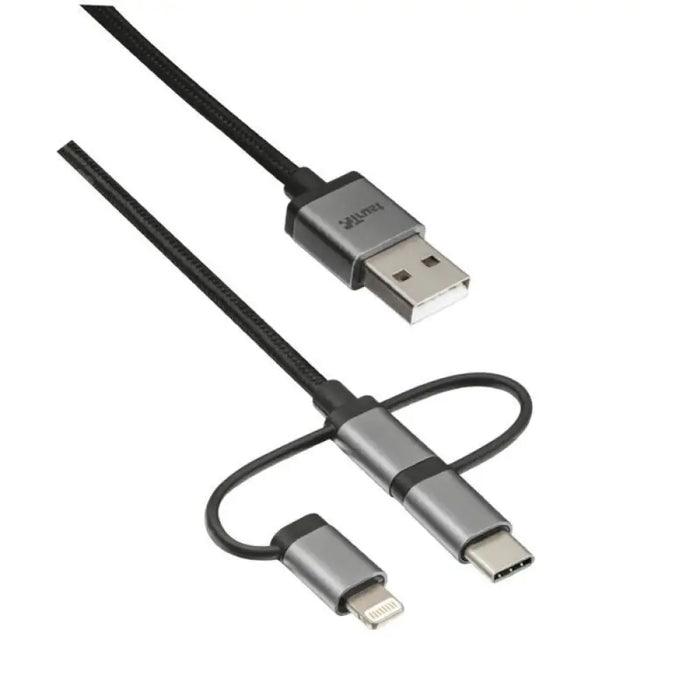 Кабел Trust 3 in 1 USB/microUSB/USB C/lightning 1M