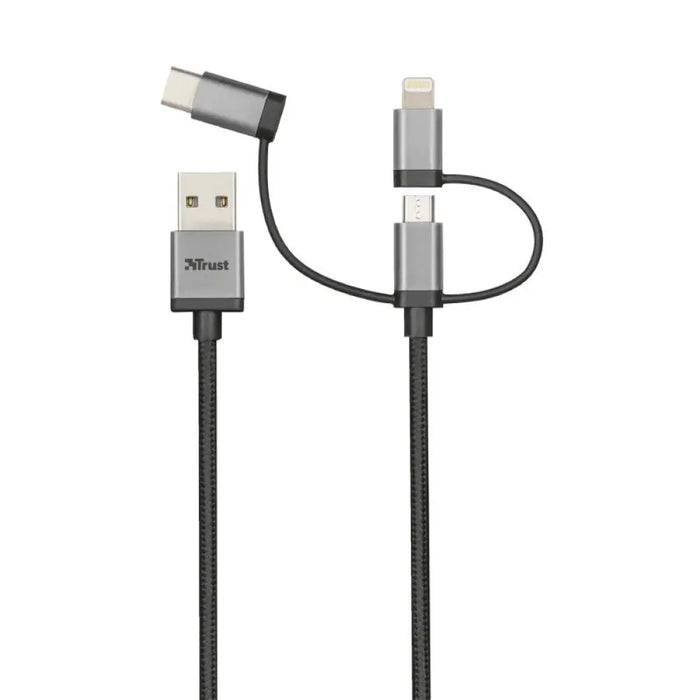 Кабел Trust 3 in 1 USB/microUSB/USB C/lightning 1M