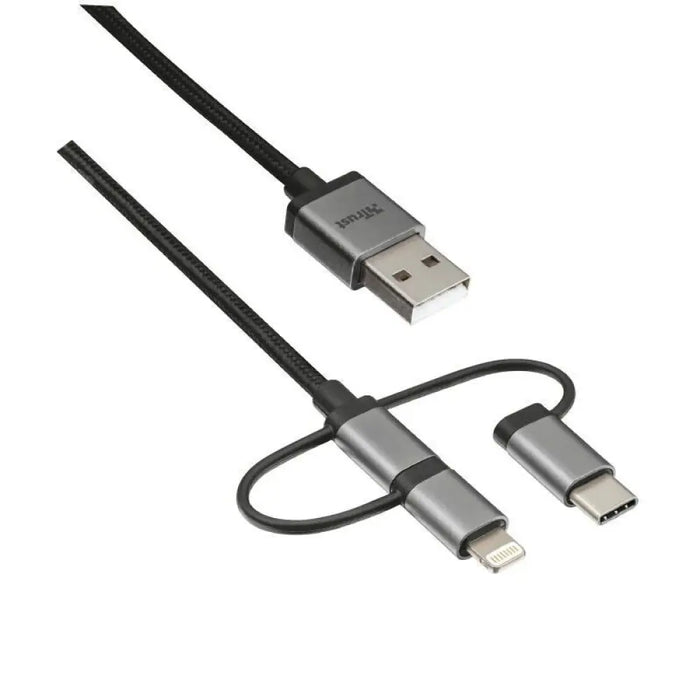 Кабел Trust 3 in 1 USB/microUSB/USB C/lightning 1M