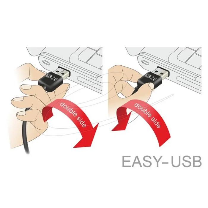 Кабел удължителен USB-A 2.0 мъжко reversible към USB-A 2.0