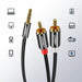 Кабел Ugreen 3.5mm мини жак към 2х RCA 3m черен (10590)