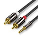 Кабел Ugreen 3.5mm мини жак към 2х RCA 3m черен (10590)