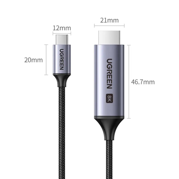 Кабел Ugreen CM565 USB - C към HDMI 2.1 8K 60Hz 1.5m сив