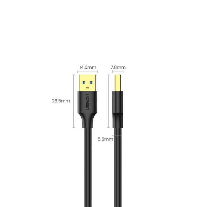 Кабел Ugreen USB - A към USB3.0 5Gb/s 0.5m черен (US128)