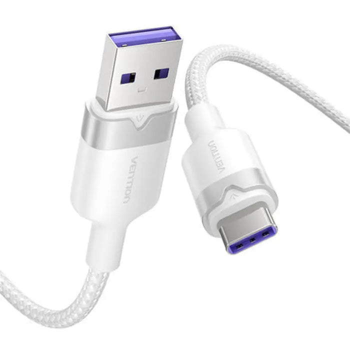 Кабел USB 2.0 A към USB-C 6A Vention CTOWH 2M (бял)