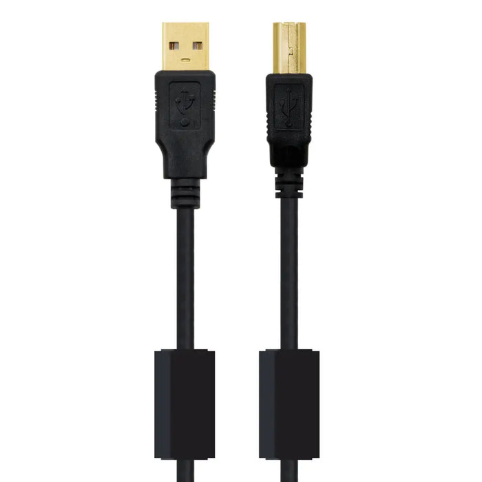 Кабел USB 2.0 A към USB B NANOCABLE 10.01.1203 Черен 3 m (1