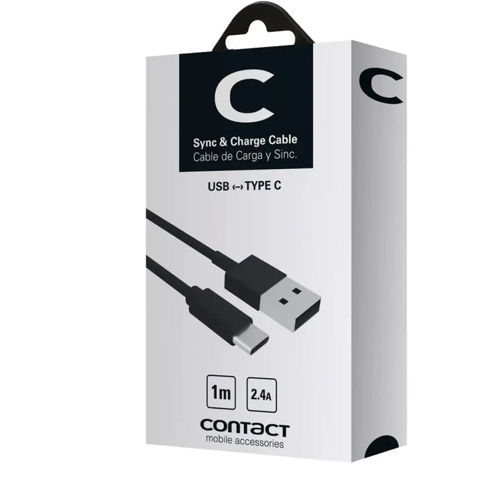 Кабел USB A към USB C Contact (1 m) Черен