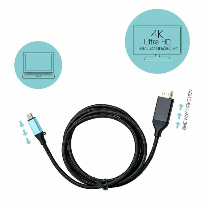 Кабел USB-C към HDMI i-Tec C31CBLHDMI60HZ2M Черен 2 m 4K