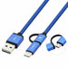 Кабел USB към Micro USB и USB-C CoolBox COO-CAB-U2MC-BL Син