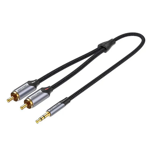 Кабел Vention BCNBD 2x RCA (Cinch) към 3.5mm жак 0.5m сив