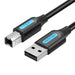 Кабел Vention COQBL USB-А 2.0 към USB-B 10m черен PVC