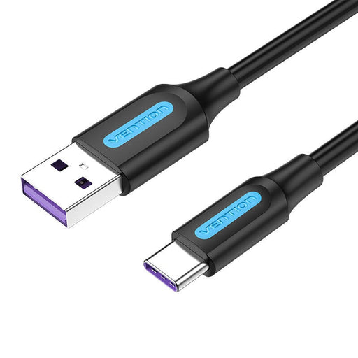 Кабел Vention CORBF USB-A 2.0 към USB-C 5A 1m черен PVC