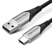 Кабел Vention Cotton Braided USB 2.0 A мъжки към C мъжки 3A