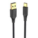 Кабел Vention CTFBF USB 2.0 към USB - C LED 3A 1m черен