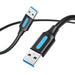 Кабел Vention USB 3.0 A мъжки към A мъжки 0.5M черен PVC тип