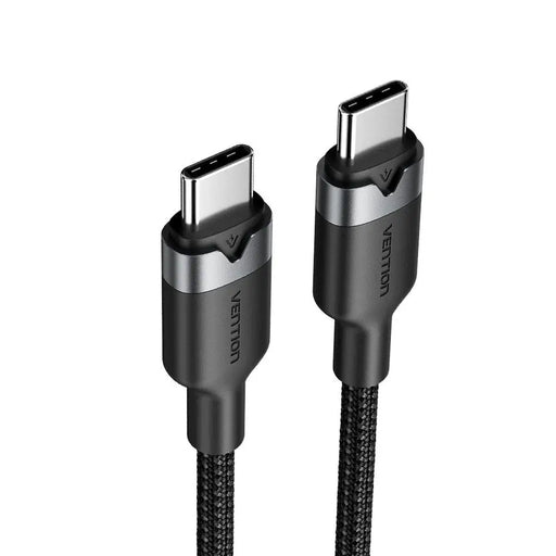 Кабел Vention USB-C към C оплетен 3A 480Mbps 60W 2m черен