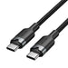 Кабел Vention USB-C към C оплетен 3A 480Mbps 60W 2m черен