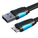 Кабел Vention VAS-A12-B025 USB-A 3.0 към Micro-B 0.25m черен