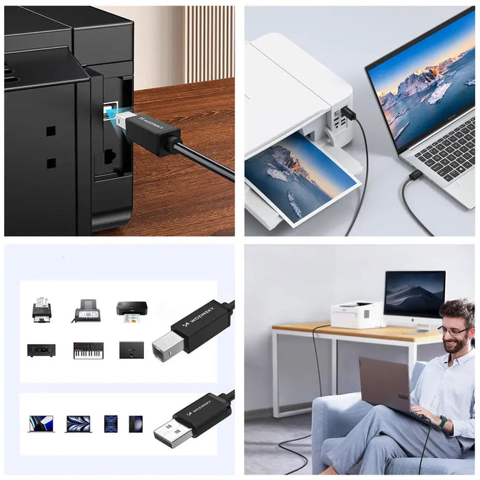 Кабел Wozinsky WKDDY4S USB-B - USB-A 480Mb/s 1 м - черен