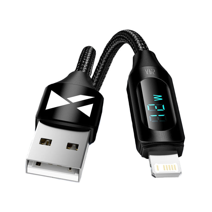 Кабел Wozinsky WUALC1 USB-A към Lightning с LED дисплей 2.4A