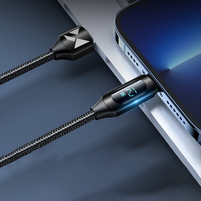 Кабел Wozinsky WUALC2 USB-A към Lightning с LED дисплей 2.4A