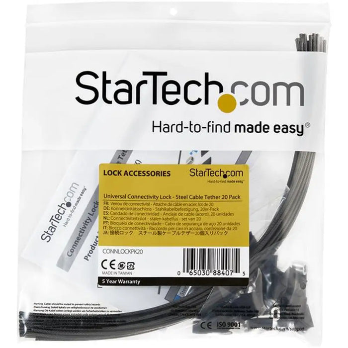 Кабел за безопасност Startech CONNLOCKPK20