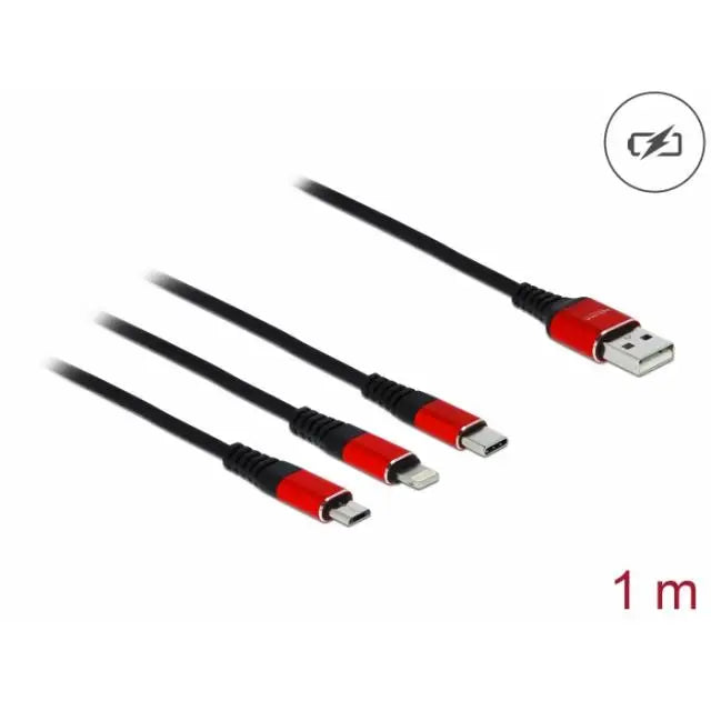 Кабел за зареждане Delock 3 в 1 USB