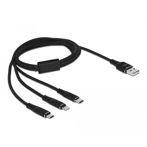 Кабел за зареждане Delock 3 в 1 USB - Lightning Micro USB-