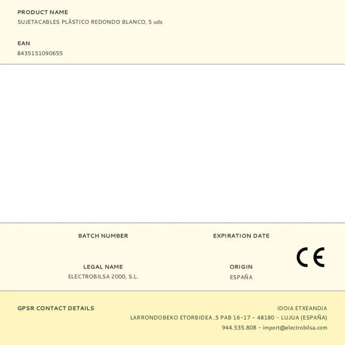 Кабелни връзки F-line Бял Пластмаса 5 броя