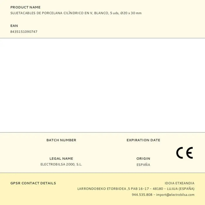 Кабелни връзки F-line Бял Порцелан 5 броя