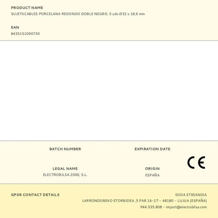 Кабелни връзки F-line Черен Порцелан 5 броя