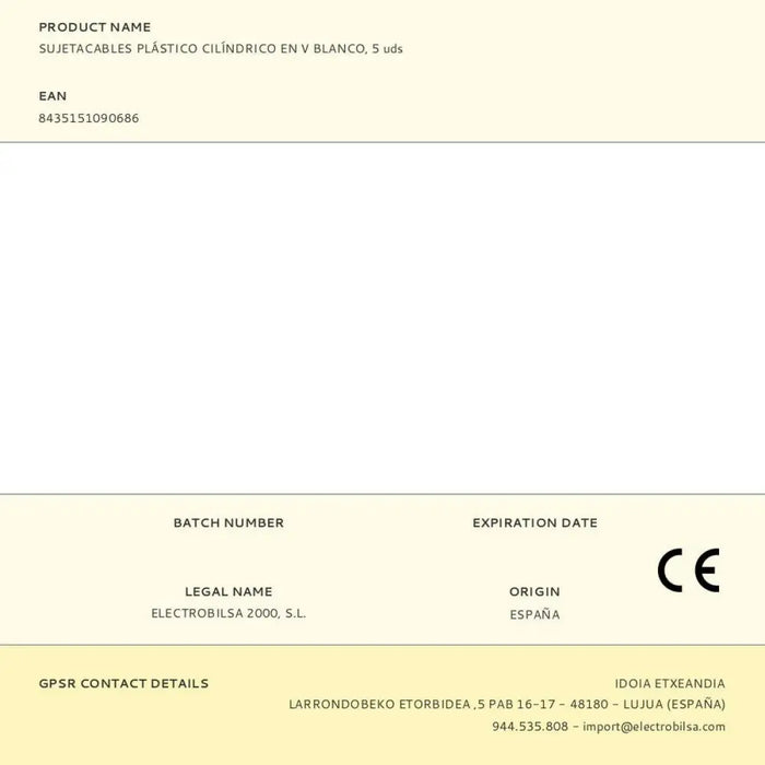 Кабелни връзки F-line Бял Пластмаса 5 броя