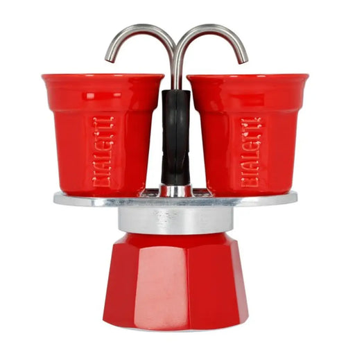 Кафе машина Bialetti Mini Express червена 2ц + 2 чаши