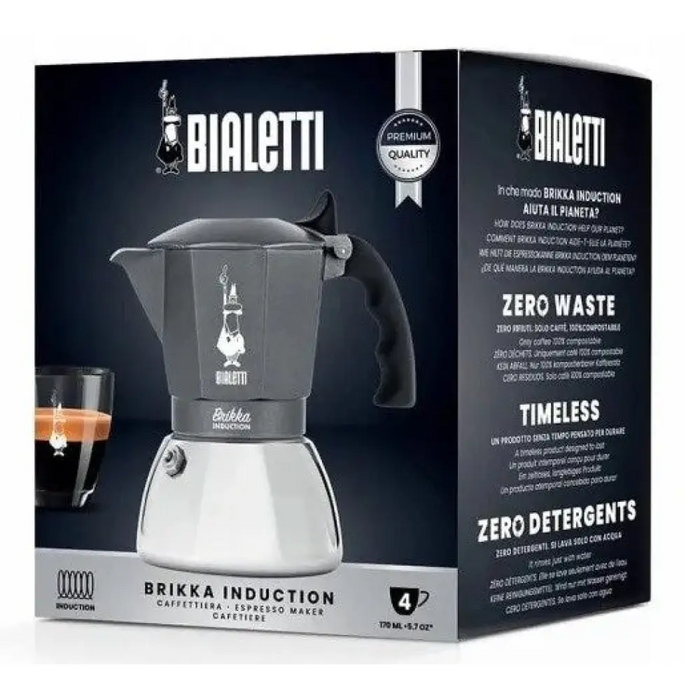 Кафемашина BIALETTI BRIKKA INDUCTION 4TZ 180 ml Антрацит