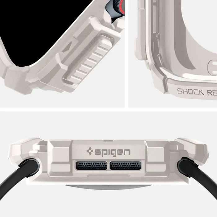 Каишка Spigen Rugged Armor за Apple Watch 10 46 мм - бежов