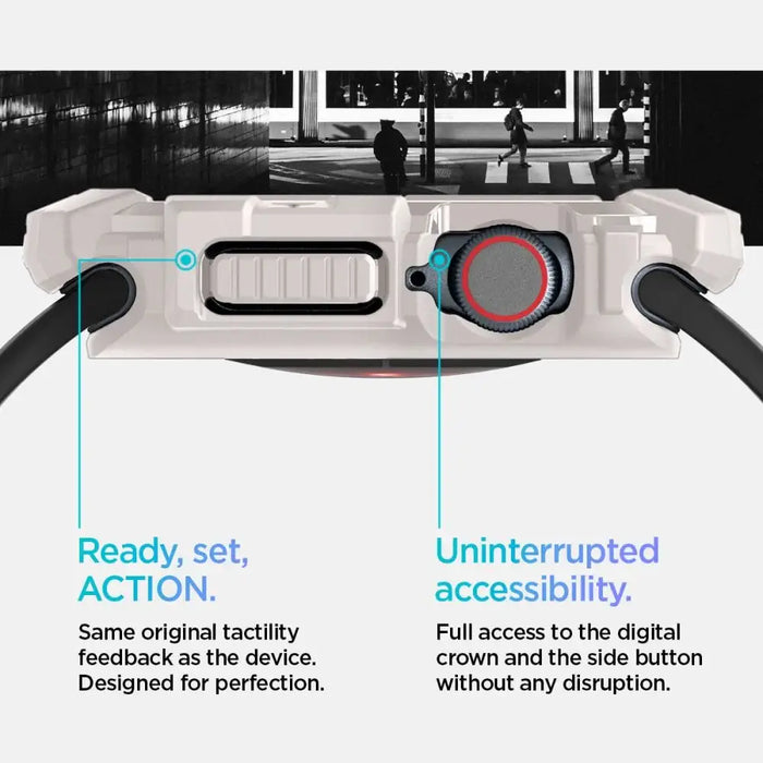 Каишка Spigen Rugged Armor за Apple Watch 10 46 мм - бежов