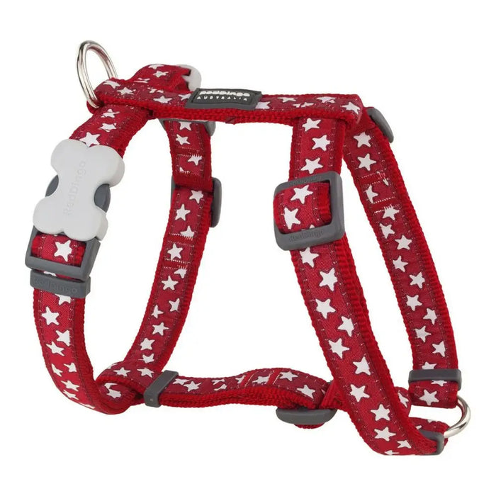 Каишка за Куче Red Dingo Червен Звезда Бял 37-61 cm