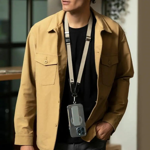 Каишка за телефон Uniq Vista 2 в 1 - бежова