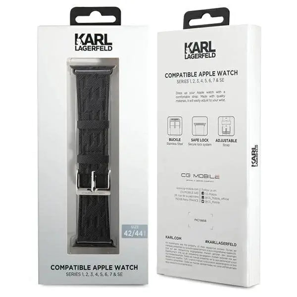 Каишка Karl Lagerfeld Saffiano Monogram за Apple