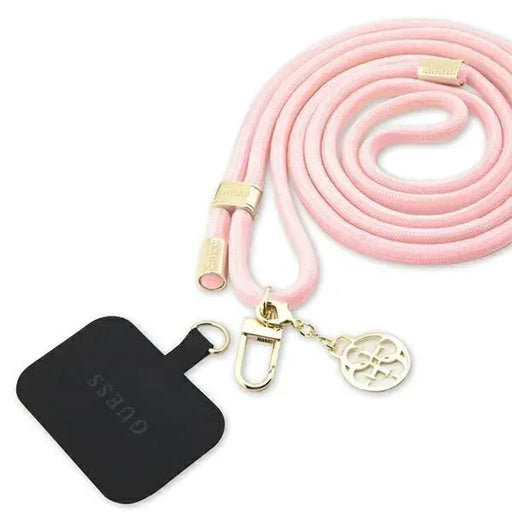 Каишка за телефон Guess Nylon 4G Metal Charm CBDY розова