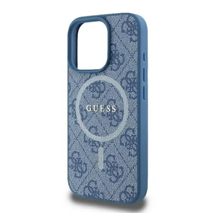 Калъф Guess 4G Ring Classic Logo MagSafe iPhone 16 Pro - син